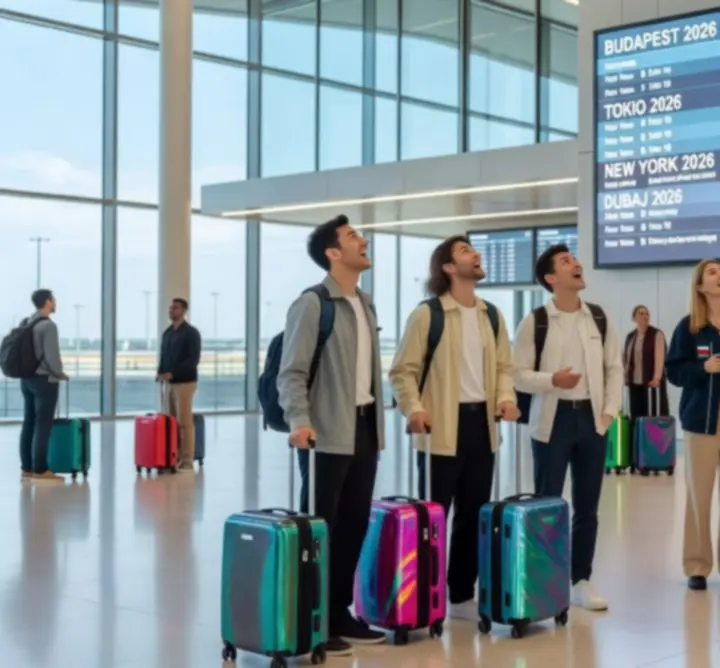 Modern városkép, amely a 2026-os utazási trendeket jelképezi